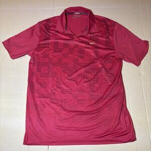 Nike Polo Shirt Dri Fit Mens Large Pink Camo Golf Tour Performance Stretch
